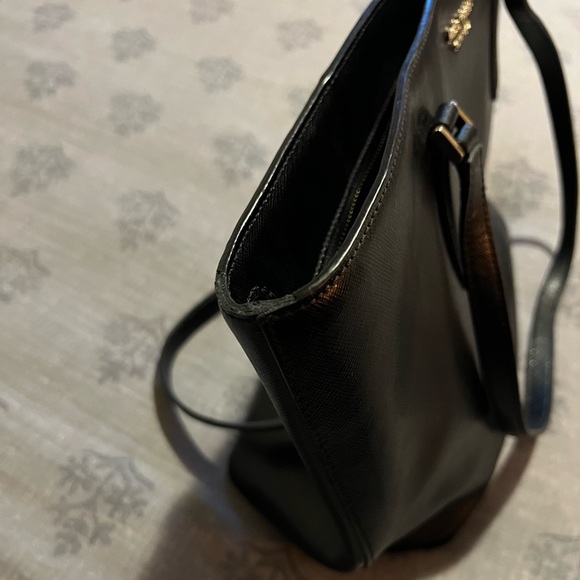 Large Kate Spade black leather tote purse - Picture 4 of 4